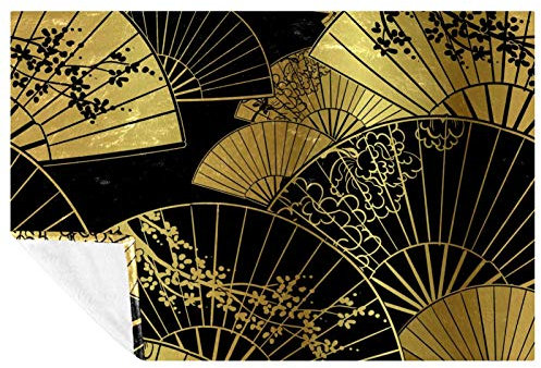 BestIdeas Japanese Umbrella Fans Prints Soft Warm Cozy Blanket Throw for Bed Couch Sofa Picnic Camping Beach, 150 * 200cm
