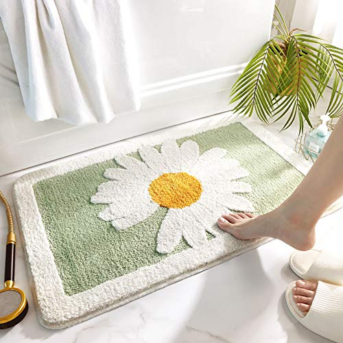 SDINAZ Badematte Teppiche rutschfest Waschbar Badteppiche Badvorleger Pads Badematten Duschmatten Halbkreis Badewannenmatten 75 * 45 cm