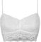 Snocks Spitzen BH - Damen Bustier Spitze, Ohne Bügel, Verstellbare Träger, Elastischer Bund - Angenehm Weiche Material, Sinnliches Design - Gr. XL - Farbe Weiß