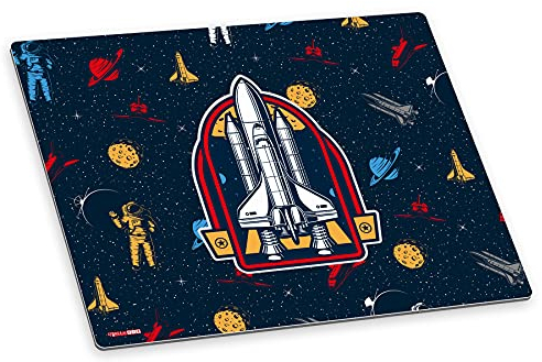 itenga Schreibtischunterlage Weltraum Astronaut und Spaceshuttle abwischbar rutschfest glatt Kunststoff