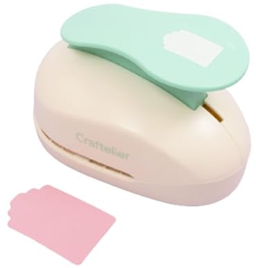 Craftelier - 3 (7,62 cm) EtikettenStanzschablone auf Papier und Kartonbögen | Speziell für Scrapbooking und Bastel-Embellishments | Größe ca. 15 x 9,5 cm (5 x 9,5 cm)