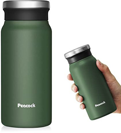 TSURUYA 14oz CoffeeThermos Vacuum Insulated Travel Thermos Cup Stainless Steel Thermos for Hot Drinks Leak Proof Coffee Tumbler with Lid for Men Women Easy to Carry On the Go