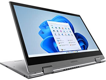 MEDION S14405 35,5 cm (14 Zoll) Full HD Touch Convertible Notebook (Intel Core i3-10110U, 8GB DDR4 RAM, 256GB SSD, USB 3.1 Typ-C, Intel UHD, Win 10 Home)