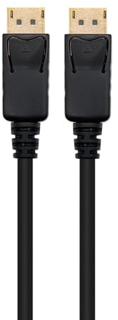 Ewent Kabel DisplayPort 8K DP 1.4 von 1 m, Auflösung 8K 7680 x 4320 @ 60Hz, 4K 3840 x 2160 @ 120Hz - 1920 x 1200 @ 240Hz - Bandbreite bis zu 32,4 Gbit, HDR10, DSC 1.2.2, 1 Meter, schwarz