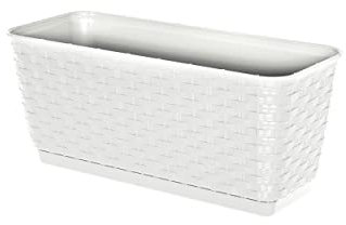 Jardinière en Imitation rotin Blanc 38,6 cm