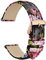 WOCCI 20mm Blumen Uhrenarmband für Damen, Echtes Leder, Schnellverschluss, Roségoldener Schnalle (Fuchsia Pfingstrose)