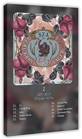 ARZARF SZA Poster Z Poster SZA Album Cover (1) Leinwand Poster Wandkunst Dekor Druck Bild Gemälde für Wohnzimmer Schlafzimmer Dekoration Rahmen Stil 08x12inch (20x30cm)