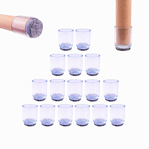 16x Schutzkappen Für Stuhlbeine | Stuhlbeinkappen Filz | Stuhlbeinkappen | Filzgleiter für Stühle | Stuhlbeinschoner | Möbelgleiter | Stuhlsocken | Stuhlgleiter (Rund, Ø 19mm)