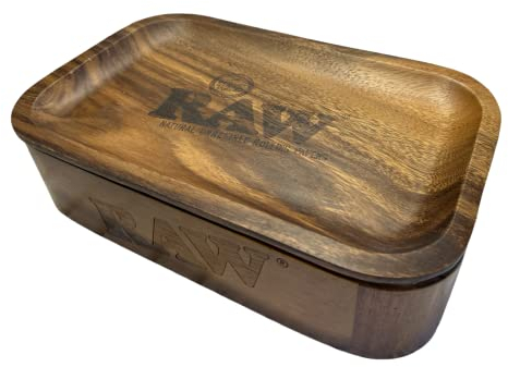 RAW 20442 Set 6 Cache Box Small Wood Rolling Tray und kostenlosen Metall Aschenbecher, Holz