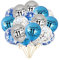11.Geburtstag Luftballons, 20 Stück Blau Silber Happy 11. Geburtstag Latex Konfetti Ballon Bänder zum Jungen 11 Jahre Geburtstag Deko Jungen(11.)