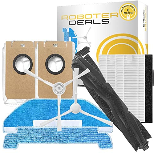 Roboter Deals Zubehör Set, Ersatzteile Kit für Neabot NoMo Q11 (2X Seitenbürste, 2X Pad, 2X Filter, 2X Beutel, 1x Hauptbürste) Staubsaugroboter
