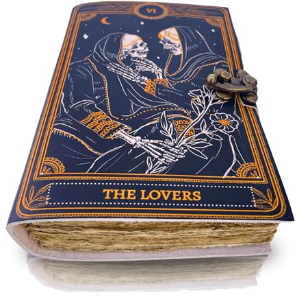 Urban Leather Skull Two Lovers Vintage Tagebuch für Männer und Frauen zum Schreiben Zeichnen Skizzenbuch Reisen Sammelalbum Schreiben Notizbuch für Sie und Ihn, dicke, ungefütterte Deckle-Seiten