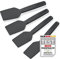Fackelmann 25286 Lot de 4 spatules à raclette, spatules fromage, mini spatule en plastique, bout biseauté, spatule pour poêlon, Plastique, noir, 16 cm