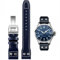 HEYOZURY Uhrenarmband für IWC Uhr Leder 20mm 21mm Ersatzband aus echtem Schwarz Blau Braun Ersatz Armband Faltschnalle Strap Original for Für IWC Big Pilot Serie für Männer