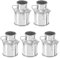 DECHOUS 5 Pièces Mini Vase à Fleurs en Métal - L3 x H4,5 cm Pot à Lait Shabby Vintage Chic Galvanisé Petits Vases pour Decoratifs de Table Mariage