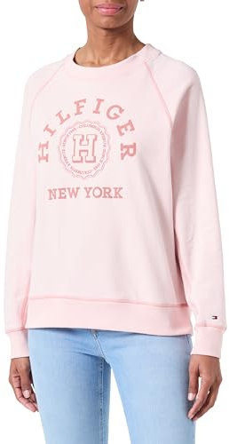 Tommy Hilfiger Reg Varsity Raglan Sweatshirt WW0WW41239 Felpe Pesanti, Rosa (Whimsy Pink), M Donna