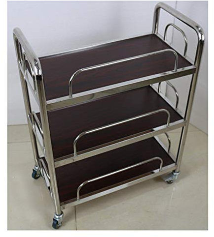 TEmkin Barwagen, 2-stöckiger Weintisch, Küchen-Servier- und Barwagen, rollender Servier-Barwagen, geeignet für die Küche, Küchen-Bar-Servierwagen (rot) (rot)