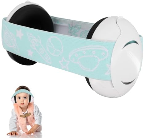 Bemodst Baby Ear Defenders, Toddler Ear Defenders, Infant Hearing Protection, Ear Muffs for Hearing Protection of Children Aged 0 to 18 Months for Ear Muffs Noise Cancelling, Adjustable Soft Headband