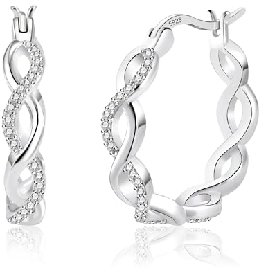 Silber 925 Creolen Kleine Damen, Silber 925 Ohrringe Creolen mit Herz Liebe Glitze Creolen Zirkon Strass Ohrringe Silber Creolen Kleine Knorpel Huggie Kreolen Herzförmig Creolen Ohrringe Damen