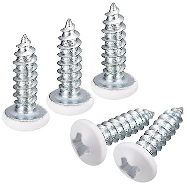 QUARKZMAN ST4x14mm Bianco Viti Autofilettanti, 25pz Piatta Testa Croce Legno per Falegnameria