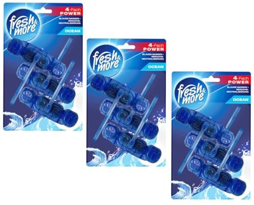 Fresh & More WC-Stein Duft-Blauspüler Antibakteriell 9x 50g Toiletteneinhänger (Ocean)
