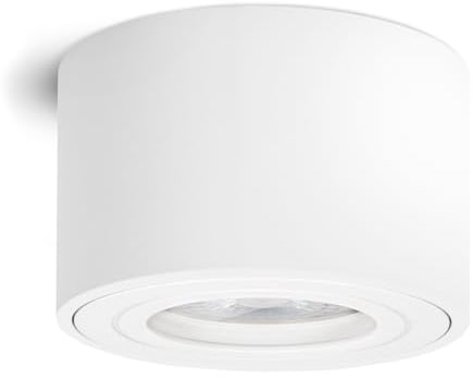 linovum Aufbauleuchte SMOL-W inkl. LumiFLEX Modul mit Farbwechsel CCT warm weiß kalt - Flach IP44 in matt weiß & rund - Aufbauspot - Aufputzleuchte