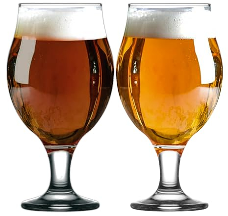 LAV Luxus Biergläser 6er Set, 0,5 Liter (Max 570ml) 100% BLEI FREI Bierglas, Craft Beer Glasses, Bierkelche, Stielbierglas, IPA Bierverkostungsglas, Bierkelchglas, Belgischen Biergläser