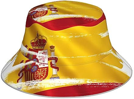 Sombrero De Cubo,Impresión De La Bandera De España, Sombrero Reflectante De Noche Unisex, Gorra De Corredor, Sombrero De Cubo, Sombreros De Pescador, Viajes