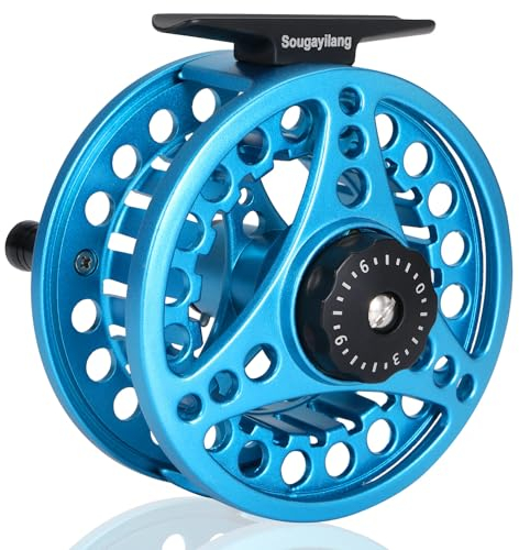 Sougayilang Fliegenfischrolle, Aluminium-Druckguss-Fliegenrolle, 5/6, 7/8, Gewicht Salzwasser, Blau #8