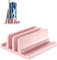 Vaydeer Vertical Laptop Stand for Desk, Dual Slots Plastic Laptop Holder with Space Saving 4-in-1 Design, Adjustable Laptop Stand Supports MacBook, Chromebook, Surface, Dell (Pink)