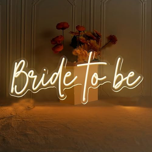Bride to be LED Sign Acrylic Neon Lights for Wall Decor Led Neon Signs Light, Bride to be Neon LED Light Signs for Bedroom Wedding Birthday Bar Party Club Coffee Nail