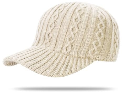 YAMEE Baseball Cap Winter für Damen Strickmütze mit Visier Warm Mode,Wintermütze Damen Weich Atmungsaktiven,Baseballmütze Herren Verstellbar,Basecap für Männer und Frauen zum Laufen,Golfen,Reisen