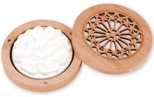 LONZIKP Pierre Parfumée Petit Diffuseur Huiles Essentielles avec Boîte en Bois pour Aromathérapie (Chambre à Coucher, Salle de Bain, Bureau, Voiture, Voyage, Chambre d'Enfants)