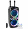 Ibiza Sound - Pack de altavoz Karaoke (1000 W, Bluetooth TWS, 1000 W, 2 micrófonos inalámbricos, 2 efectos de luz giratoria, noche