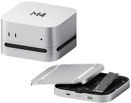 Hagibis 40Gbps M.2 NVMe SSD Enclosure for Mac mini M4/M4 Pro with Dustproof Stand, USB4 Solid State Drive Case with Aluminum Heat Sink for Thunderbolt 5/4/3/USB4/3.2/3.1