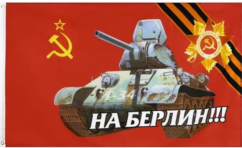 Vobumix Bandera De Rusia De URSS, Bandera del Día De Rusa, Escudo De Armas Ruso, Pancarta para Decoración De Jardín Aire Libre