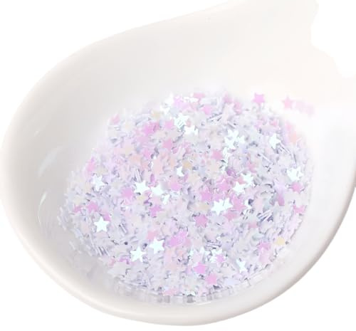 WANYI Glitzer Streudeko Sterne 3mm Konfetti Sterne Deko DIY Sterndekorationen mini Pailletten für Tischdeko Geburtstagsdeko Party Hochzeit Dekorationen(Weiß 01)