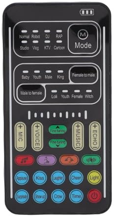 FAUOSWUK Portable Voice Changer, Game Voice Changer mit 3,5 -mm -Schnittstelle, Mikrofon und Mehreren Modi -Audio -Mixer -kompatibel mit Telefonen, Computern, Tablets, Plug -and -Play