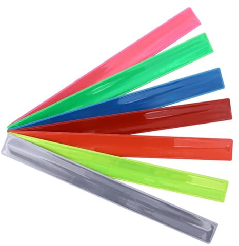 TOGEVAL 7 Stück Teiliges Leuchtendes Slap Bracelet Langlebige PVC Slap Ringe mit Pflanzlichem Flockboden Flexible Nachtlicht armbänder für Partyzubehör Zufällige Farben Zufällige Farbe