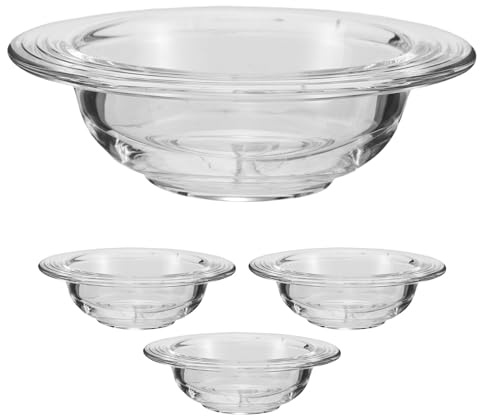 NUOBESTY Lot de 4 Plateaux à Cire pour Lampe coupelle de Rechange de 10 cm pour brûleur à Cire - Bol en Verre pour diffuseur de Parfum d'ambiance - Accessoires pour parfumer la Maison
