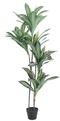 HEEPDD Artificial Dracaena Tree, Artificial Trees Silk Fabric Leaves Tall Faux Plant 1.5m for Home Office Decor Indoor Dracaena Tree, Lifelike Rubber Nan Home Decoration