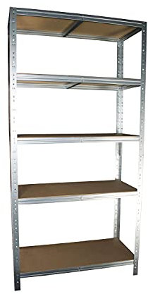 Shelf Creations BASIC Schwerlastregal 180x60x30cm verzinkt 5 Böden Steckregal Kellerregal Lagerregal Werkstattregal Archivregal Haushaltsregal Ordnerregal Metallregal Garagenregal Fachbodenregal