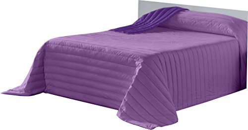 Lucena Cantos - Colcha Todo Uso Bicolor, Fibra 120 gr, (Malva/Lila, 180 x 270)