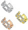 beyoutifulthings Ohr-klemme GLITZERNDE ZIRKONIA VIERECKE clear SET Ohringe Ohr-ringe Ohr-clip Fake-Piercing Messing Silber Gold Roségold