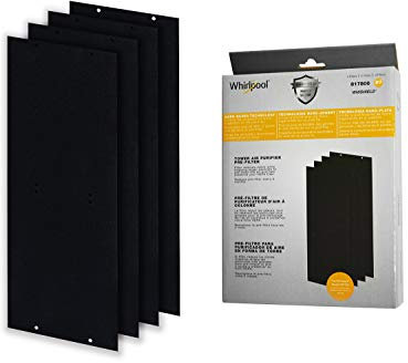 Whirlpool 817800 Genuine Charcoal Pre-Filter - Whishield Anti-Microbial Activated - Replacement Fit Air Purifier Portable Tower WPT80, Large - 4 Pack
