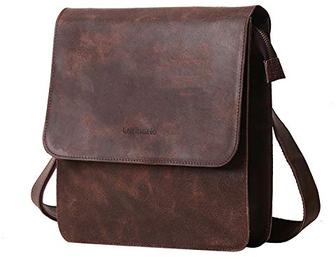 Leathario Genuine Leather Messenger Bag for Men, Vintage Men's Crossbody Shoulder Bag, Leather Satchel for Travel, Business, and Daily Use