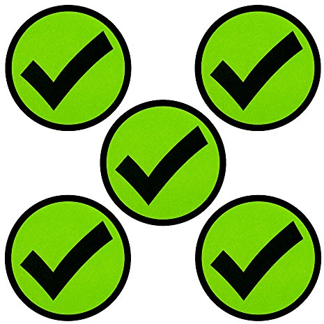 5 Magnete mit Häkchen-Symbol für Magnettafeln, Kühlschränke, Plantafeln oder Whiteboards. Emoji-Magnet Grün