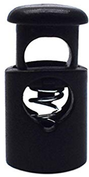 25x Cord Lock Single Barrel Spring Black Plastic Toggle Stopper Mini Size | 8.5mm x 16mm for 3mm Drawstrings