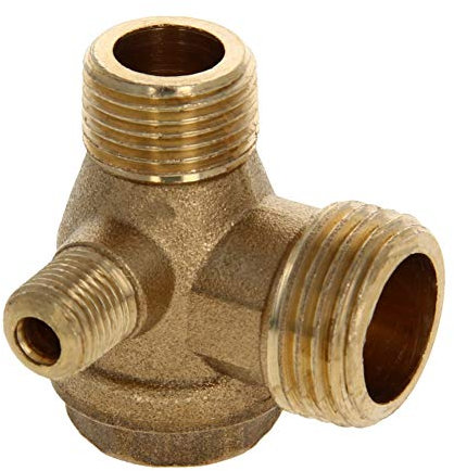 Othmro Air Clapet anti-retour pour compresseur, filetage mâle 20 mm x 16 mm x 10 mm, accessoire pneumatique 3 voies, laiton 3 pièces