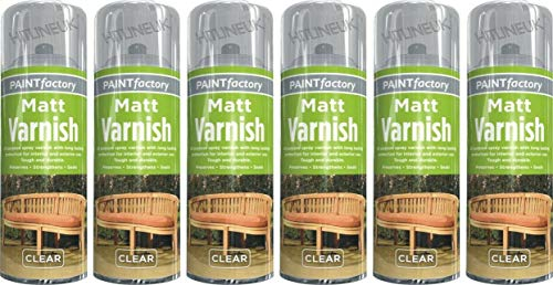 6 x 400ML Clear Varnish Professional Matt Finish Spray Wood Color Paint All Purpose